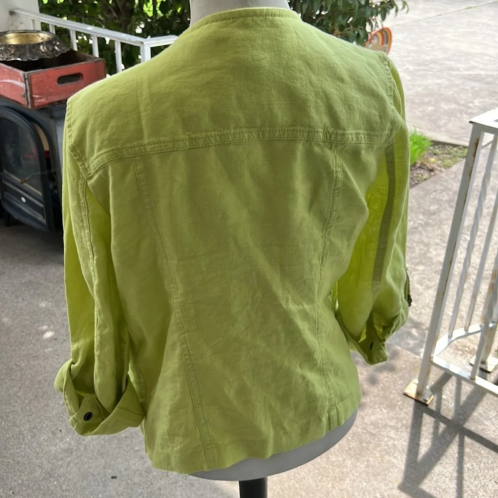 Chico's Drape-Front Easy Linen Jacket (Chico's Size 0) - Picture 3 of 5